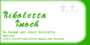 nikoletta knoch business card